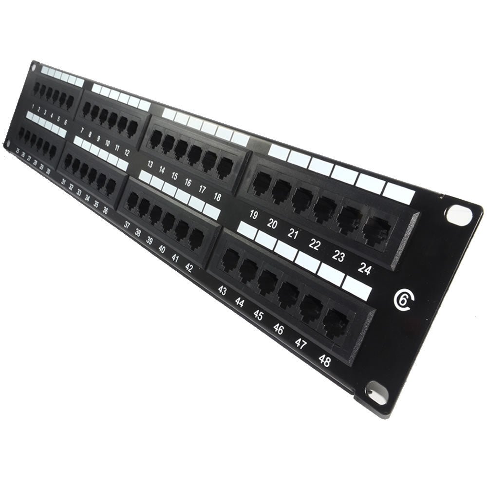 Generic Cat6 Network RJ45 Patch Panel 48 Port 2U 19